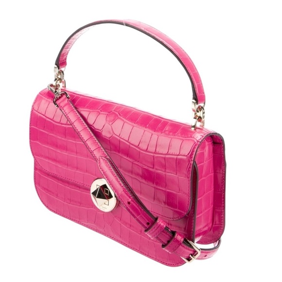 $449 Retail NWOT Kate Spade Audrey Croc Embossed 3-Way Pink Crossbody & Dust - Picture 12 of 13